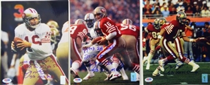 Joe Montana Super Bowl Stats Lot of Three Signed 8x10 Photos